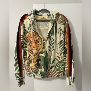 Aviator Nation NWOT tiger gold zip up hoodie Sz Small